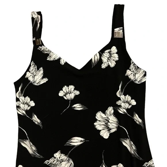 WHITE HOUSE BLACK MARKET NWT Sleeveless Floral Reversible Tank Dress L - Picture 4 of 12